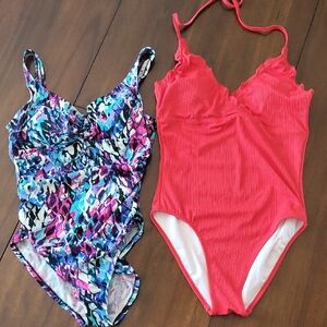 Kids One Piece Swimsuit Set - Pink and Multicolor